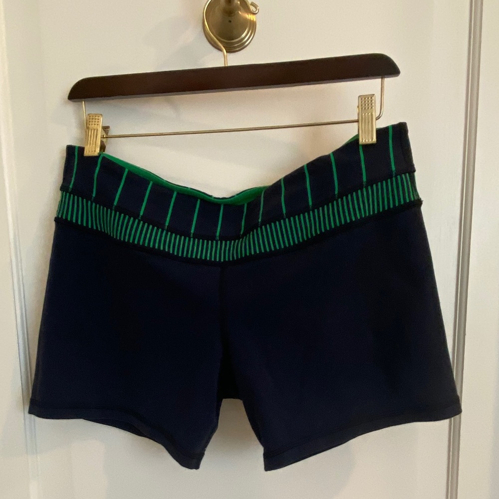 Lululemon navy and green bikers (reversible)